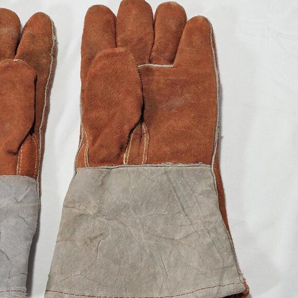 Leather Safety Genuine Cowhide Work Welding Gloves Ranch Worker - Picture 5 of 9